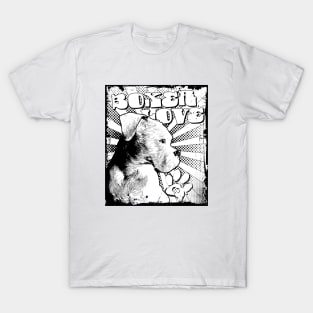 Vintage White Boxer Lineart Style T-Shirt